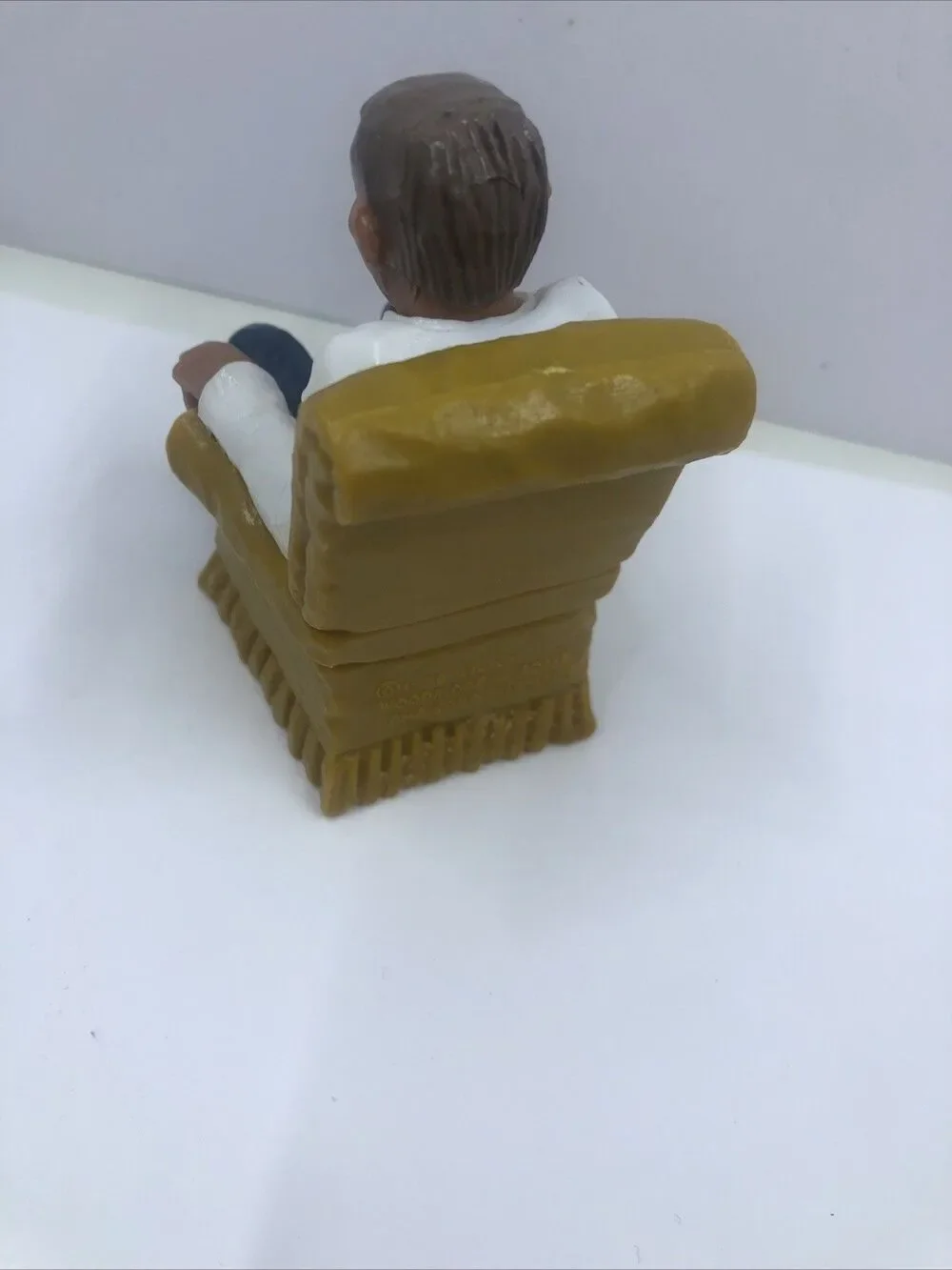 Vtg 1979 Wilton Cake Topper Dollhouse Retirement Old Man Chair Watching TV